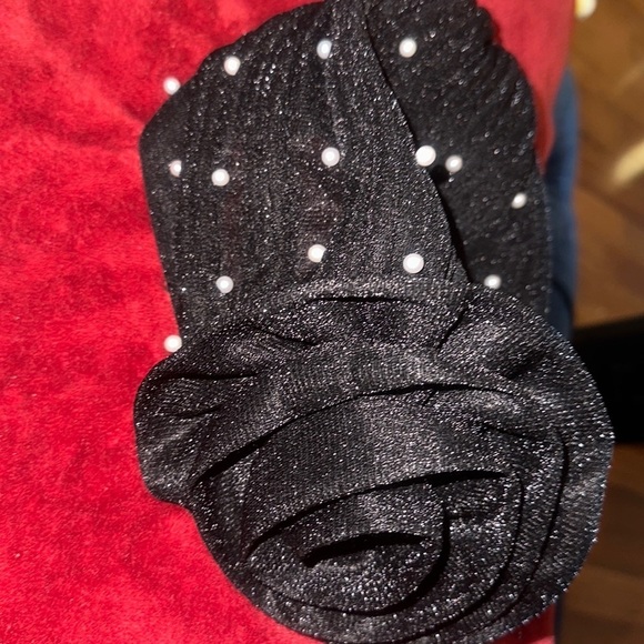 Fashion beaded pearl Shiny  mesh black bow elephant turban - Picture 3 of 11